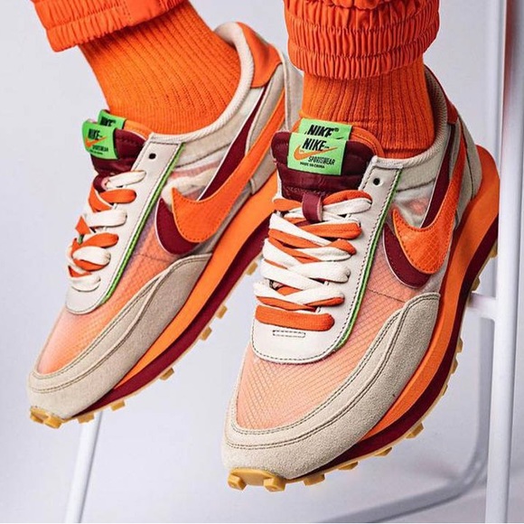 nike x sacai x clot ldwaffle orange blaze